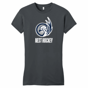 Nest Hockey womens fitted tee, charcoal