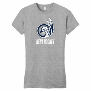 Nest Hockey womens fitted tee, light heather grey