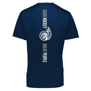 Nest performance tee, "Good Hockey Great People" logo (back version), navy